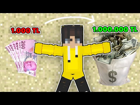 24 SAATTE 1,000 TL'Yİ 1,000,000 TL YAPMAK!! 💸 - MİNECRAFT