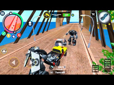 Rope Hero: Vice Town (Two Police Robot Attack my Car Robot) – Games Kon – HD Android Gameplay
