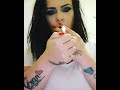 Curvy Inked Girl Smoking On Cam