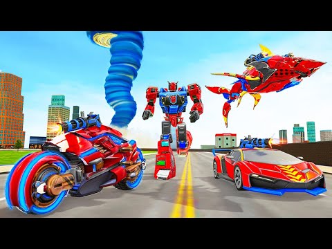 Shark Robot Car Game - Tornado Robot Bike Games 3d | Robot gameplay 2021 | new Robot Game video