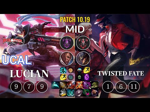 KT Ucal Lucian vs Twisted Fate Mid - KR Patch 10.19