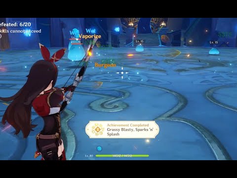 grassy blasty, sparks 'n' splash achievement