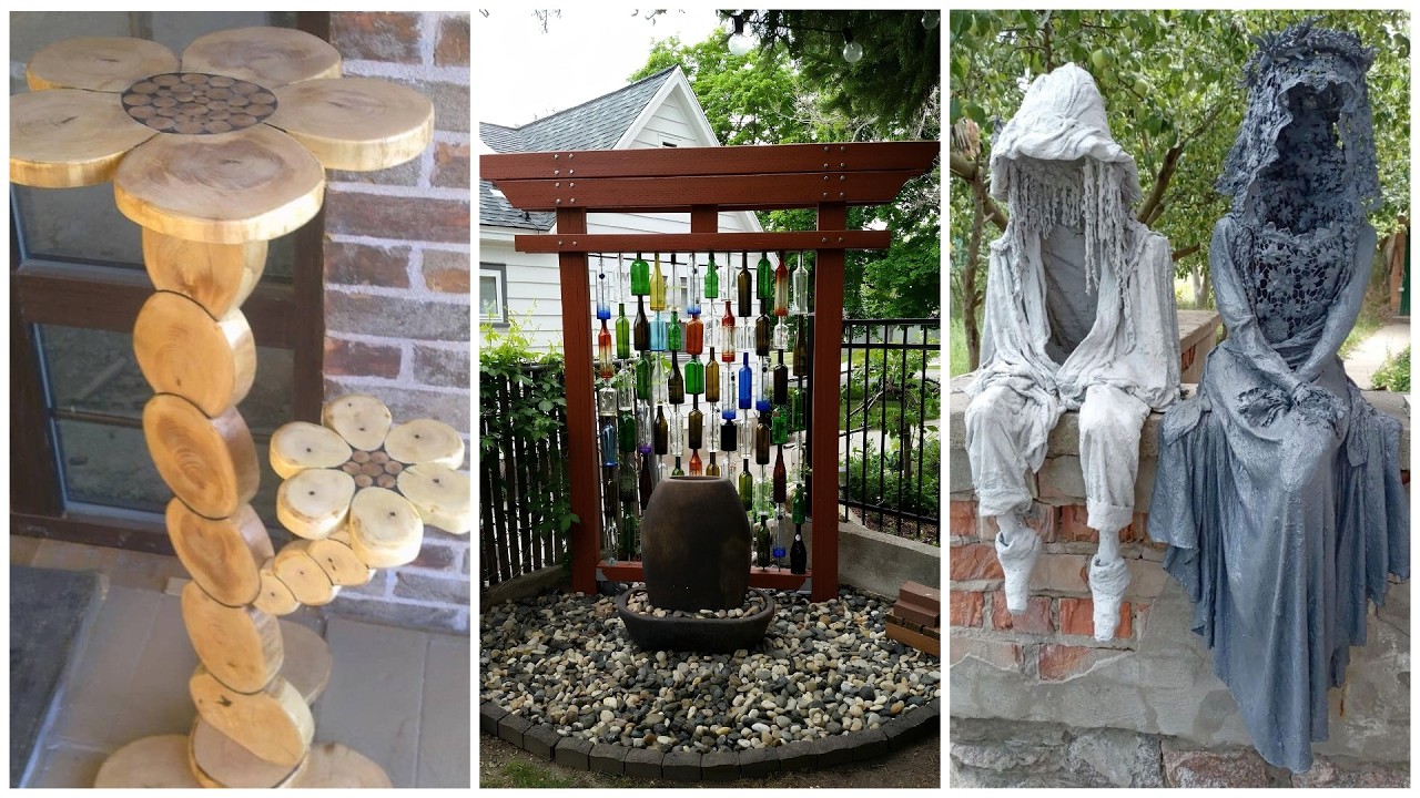 🔴 How to decorate your garden with wood, stone, glass, concrete and metal!