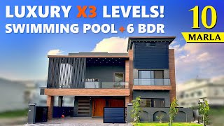 10 Marla House for Sale Bahria Town Rawalpindi with Swimming Pool - Luxury Modern Design House Tour