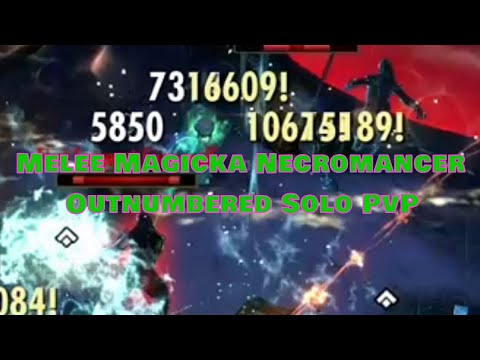 ESO- Melee Magicka Necromancer- Outnumbered Solo PvP Gameplay