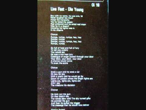 The Violators - Live Fast Die Young (with Lyrics )