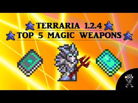 Terraria 1.2.4 Top 5 Magic Weapons (updated list) (includes 5 second golem speedkill)