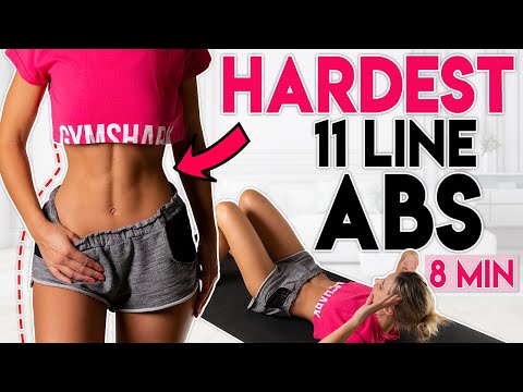 HARDEST 11 LINE ABS 🔥 Ab Tone & Belly Fat Burn | 8 min Workout
