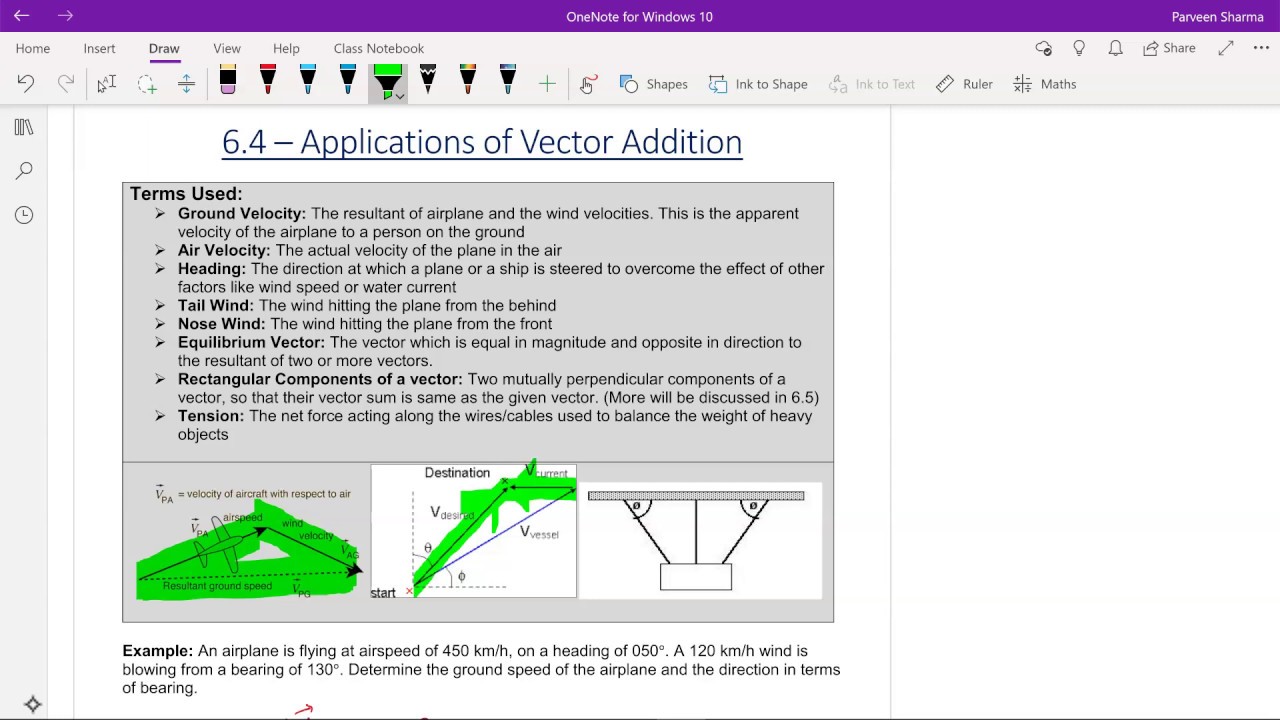 Adding Vectors - Applications using Trigonometry without Components method
