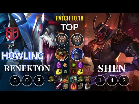 SB Howling Renekton vs Shen Top - KR Patch 10.18