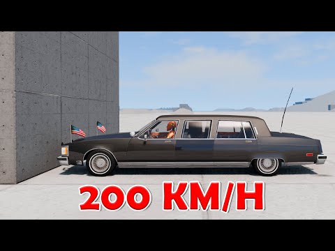 Armored Limousine vs Wall 200 KM/H - BeamNG Drive