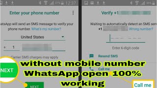 use WhatsApp without Mobile Number or OTP Verification 🔥100℅ Working