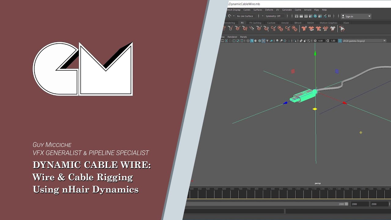 Dynamic Cable Wire: Wire & Cable Rigging Using nHair Dynamics and Wire Deformer