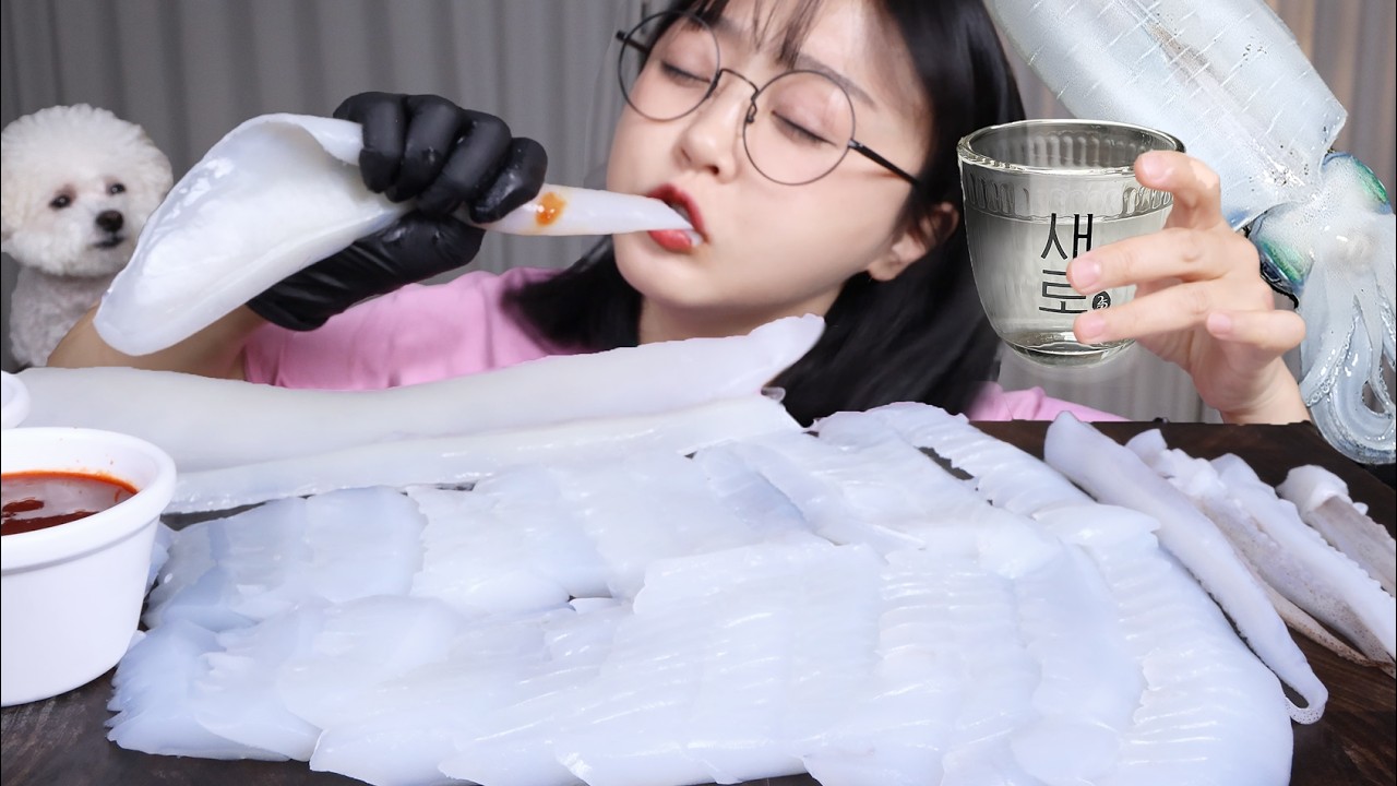 쫀득함 미쳤다.. 1.8KG 대왕오징어회 먹방🦑Giant Squid Sashimi Mukbang Mukbang ASMR