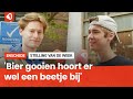 Zo lang blijven de Enschedeërs op het podium staan als ze met bier bekogeld worden
