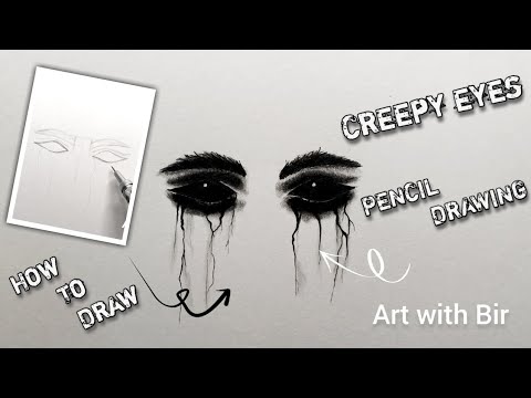 How to draw Creepy Eyes 👀🔥😱|| Creepy eyes pencil drawing tutorial for beginners || Art with Bir.