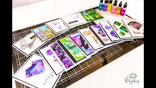 15 Cards Using Alcohol Pearls and Alcohol Ink Smooshing - Tips &amp; Techniques &amp; Ideas &amp; No Mess Ideas!