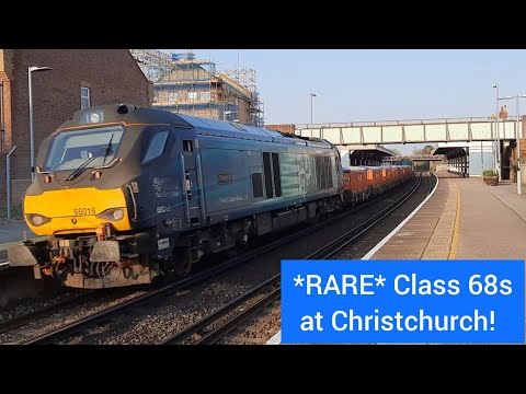 *RARE* 68017 'Hornet' & 68016 'Fearless' @ Christchurch on the DRS Nuclear Flask Train. 24/03/2022.