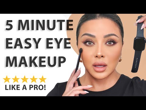 EASY 5 MINUTE EYE MAKEUP WITH FULL BASE TUTORIAL | NINA UBHI