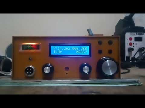 Homebrew ssb hf qrp monitor in 20 meter cq dx contest (hamradio transceiver)