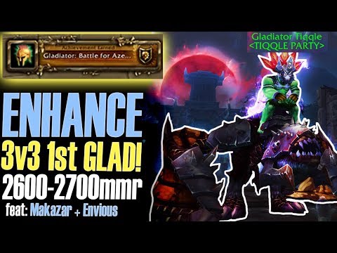 💪 1st Gladiator TRIPLE SHAMAN +2600mmr 3v3 Arena - Enhance Shaman PvP [BFA WoW]