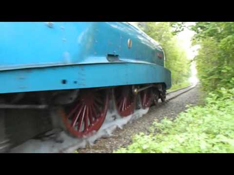 Extreme close up of Bittern steam train through Constable Burton