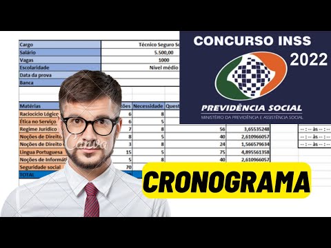 CRONOGRAMA DE ESTUDOS INSS 2022