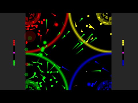 Marble race - 4 teams core destruction 3 - Make Cannons 2 in Algodoo