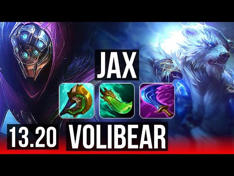 JAX vs VOLIBEAR (TOP) | Rank 5 Jax, 10/3/13, Godlike, Rank 23 | NA Challenger | 13.20
