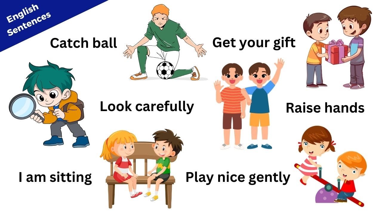 Learn 200+ Short Sentences For Kids | ⭐ Spoken English With kids | Daily Use English Sentences