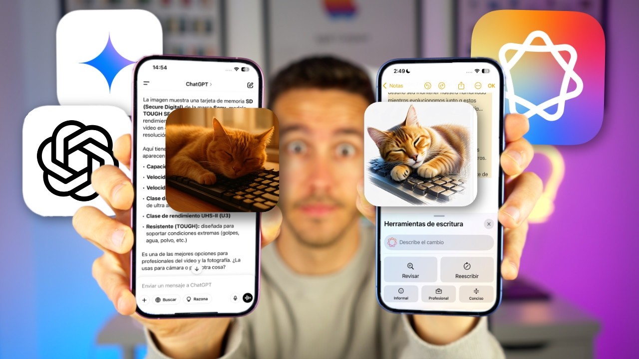 ChatGPT vs Gemini en iPhone ¿Mejor que Apple Intelligence? 🆚  Esta es la mejor IA…