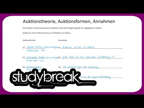 Auktionstheorie, Auktionsformen, Annahmen | Preistheorie