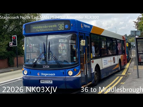 OLD BEAST: Stagecoach North East MAN 18.240 Alexander ALX300 22026 NK03XJV 36 to Middlesbrough