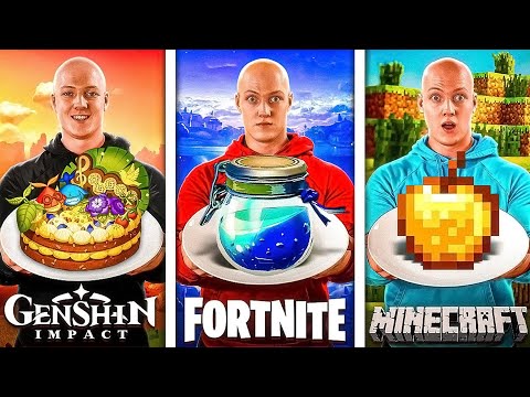 Game Food In Real Life | Minecraft Golden Apple / Fortnite Elixir / Genshin Impact Mora Cake