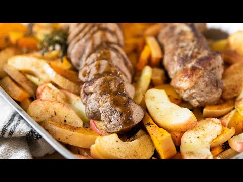 Roasted Pork Tenderloin with Squash and Apples