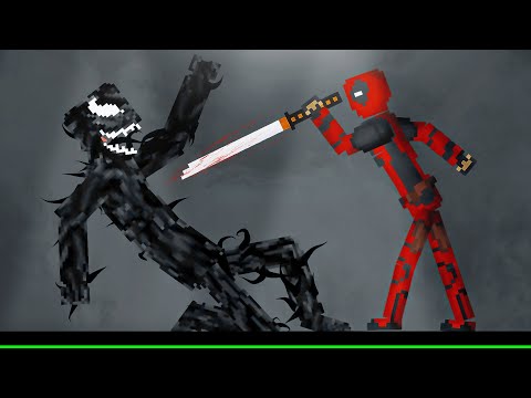 Deadpool vs Venom Epic Battle on Acid Sea in People Playground