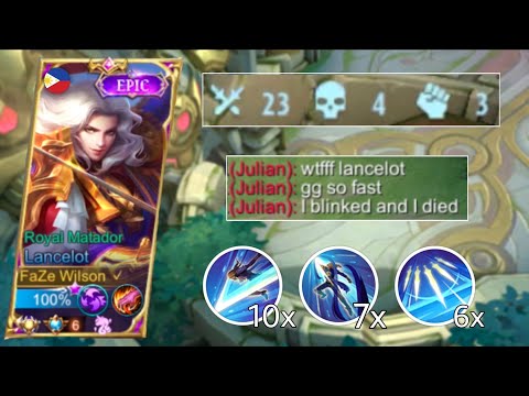 23 KILLS!! | LANCELOT ULTRA FAST HAND + ONE SHOT BUILD 🔥 | THEY WERE AMAZED AT MY CRAZY HANDSPEED⚡️
