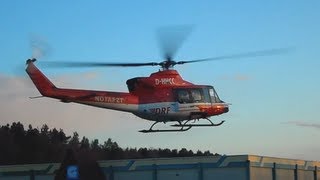 preview picture of video 'Start des Rettungshubschrauber Christoph Berlin (Bell 412 D-HHCC) am Einsatzort in Velten'