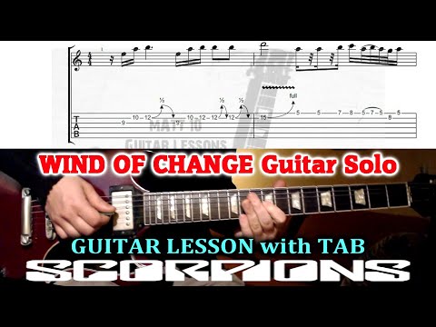 Wind Of Change GUITAR SOLO Scorpions - GUITAR LESSON COVER TUTORIAL with TAB