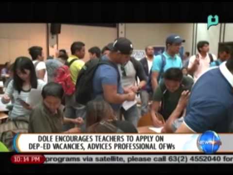 DOLE  encourages teachers to apply on DepEd vacancies, advices professional OFWs
