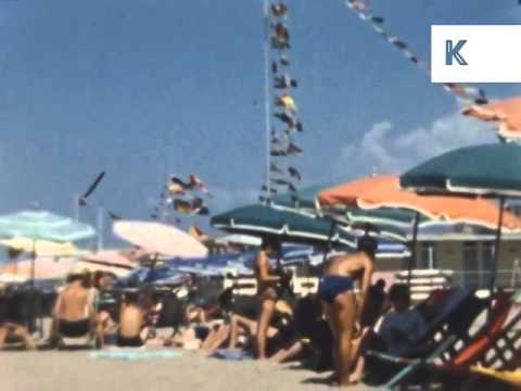 Lido di Camaiore, 1961, Italy Beach Holiday, Rare Colour Home Movie Footage