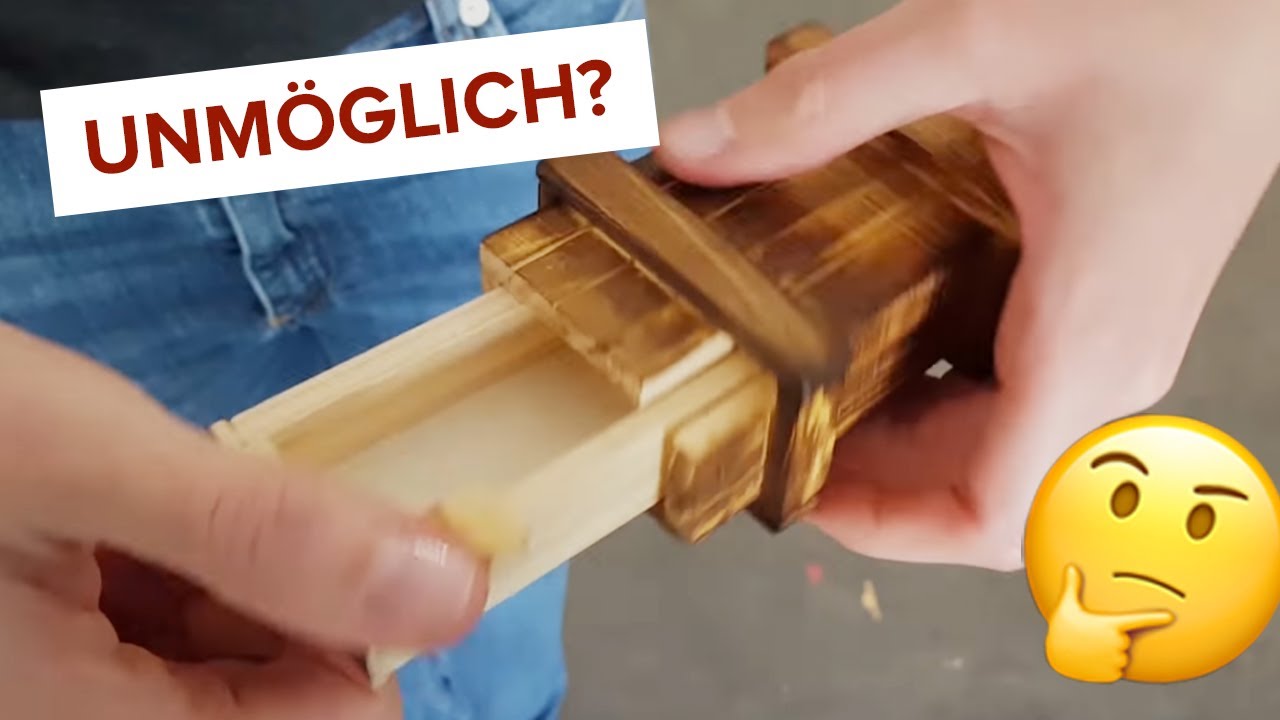 Magic Holzpuzzle Box mit 2 geheimen Schubladen Kinder Holz Spielzeug Geschenk 