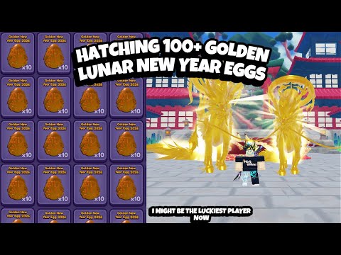 Hatching 100+ Golden Lunar New Year Eggs in Dragon Adventures Roblox