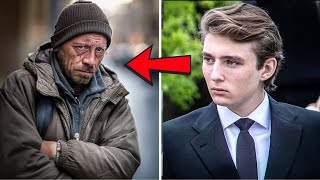 Hombre sin hogar pide 1 dólar a Barron Trump — ¡su respuesta sorprendió a todos!