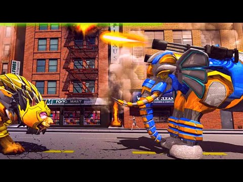 Elephant Robot Vs Lion Robot Transform War Elephant Robot City Rescue Mission Android Gameplay