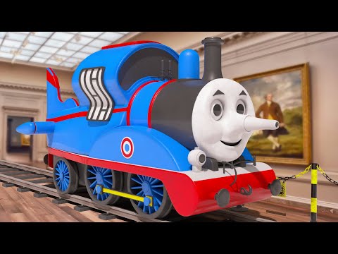 Lego City Museum TRAIN Rob FAIL - Train Cartoon - Choo choo train kids videos