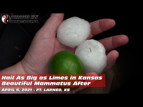Lime Sized Hail Hammers Driver in Kansas - 4/6/2021 Larned, KS