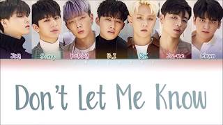 iKON (아이콘) - Don&#39;t Let Me Know (내가 모르게) (Color Coded Lyrics Eng/Rom/Han/가사)