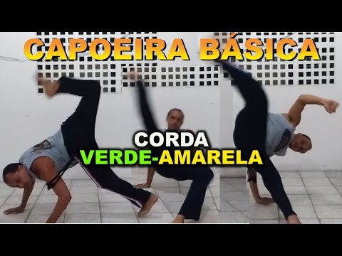 20 Movimentos de Capoeira para Iniciante (Ataques / Esquiva / bases) Verde-Amarela