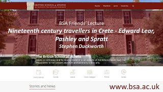 Stephen Duckworth, “Nineteenth century travellers in Crete – Edward Lear, Pashley and Spratt”